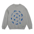 ｳﾐｳｼｬ-のウミウシルエット（ブルー） Crew Neck Sweatshirt