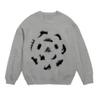 ｳﾐｳｼｬ-のウミウシルエット（ブラック） Crew Neck Sweatshirt