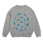 ｳﾐｳｼｬ-のウミウシルエット（アクア） Crew Neck Sweatshirt