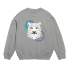 ひねもす屋　2号店の雪豹フェイス Crew Neck Sweatshirt