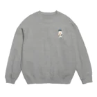 SUIMINグッズのお店の【小】はまちの握り寿司を前のめりに運ぶねこ Crew Neck Sweatshirt