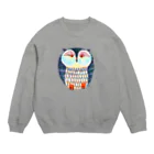 segasworksのgrayish green owl(colorful owl no.5) Crew Neck Sweatshirt