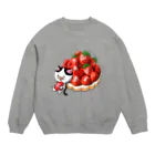 ブドウのいちごタルトネコ Crew Neck Sweatshirt