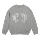 おこまりshopの白い二匹の虎 Crew Neck Sweatshirt