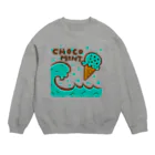 sandy-mのチョコミントアイス＆ビッグウェーブ Crew Neck Sweatshirt