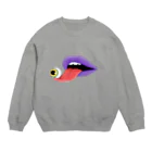 虎龍太(koronta)の目は口ほどに物を言う パープル Crew Neck Sweatshirt