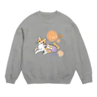 ビューン ワークスの猫のつっつ Crew Neck Sweatshirt