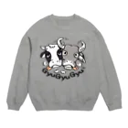 イラスト MONYAAT の牛のギュウギュウB Crew Neck Sweatshirt