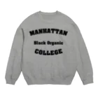 Jack NicholsonのMANHATTAN Black Organic COLLEGE Crew Neck Sweatshirt