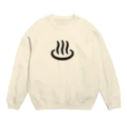 温泉グッズ@ブーさんとキリンの生活の温泉マーク(黒) Crew Neck Sweatshirt