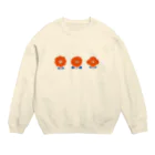 さちこの3つのお花( あか ) Crew Neck Sweatshirt