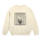 rilybiiのgrayish color × white × charcoal ×  tulip bouquet Crew Neck Sweatshirt