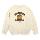 メシテロタイプ（飯テロTシャツブランド）の丸鶏のロースト（ビンテージ風） Crew Neck Sweatshirt