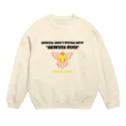 アキクサ文鳥マーケット 〜アキクサインコと文鳥推しの店〜の【ルチノー】黒文字版SDアキクサ扇 Crew Neck Sweatshirt