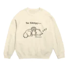 アトリエ・シシのSo Sleepy +piping　眠たいワンコ Crew Neck Sweatshirt