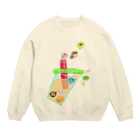 Lily bird（リリーバード）のタピオカ小鳥とミルクティー Crew Neck Sweatshirt