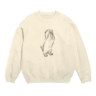 カワウソとフルーツのシンプルカワウソ（黒） Crew Neck Sweatshirt