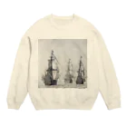 PALA's SHOP　cool、シュール、古風、和風、のダンケルクの戦い ウィレム・ファン・デ・ヴェルデ（I） 1659年 Crew Neck Sweatshirt