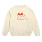 MONKUMIKOの座るこねこ（赤） Crew Neck Sweatshirt