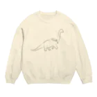 Owl and Potato Creationのブラキオサウルス 草食系 ジュラシックランチ Crew Neck Sweatshirt