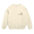 ぬんぬんの部屋のお散歩 〜モコと三つ編みちゃん〜 Crew Neck Sweatshirt