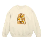 ℂ𝕙𝕚𝕟𝕒𝕥𝕤𝕦 ℍ𝕚𝕘𝕒𝕤𝕙𝕚 東ちなつのモッツァレラフラワートースト Crew Neck Sweatshirt