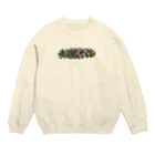 👻📗のトランスライツ花々（花メイン文字あり・白囲み） Crew Neck Sweatshirt