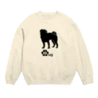 bow and arrow のパグ犬 Crew Neck Sweatshirt