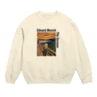 art-laboratory 絵画、芸術グッズのムンクの叫び 文字黒バージョン Crew Neck Sweatshirt