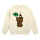 イラスト MONYAAT のこぐまとスズメと雨のしずく Crew Neck Sweatshirt