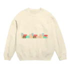 あっきーのお店屋さんのカラフルな街並み Crew Neck Sweatshirt