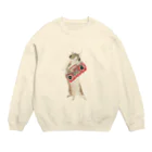 トコロコムギの壊れかけのラジカセにゃんこ Crew Neck Sweatshirt