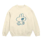 ひろせようのおすわりスティーブ（青） Crew Neck Sweatshirt