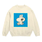 ひろせようのおすわりスティーブ（四角青） Crew Neck Sweatshirt