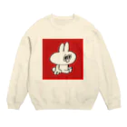 ひろせようのおすわりスティーブ（四角赤） Crew Neck Sweatshirt