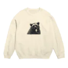 青虫のイラストの大熊に襲われる大隈重信のイラスト Crew Neck Sweatshirt