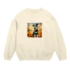 Mon cher amiの🍁レトロスタイル🍁シュナウザーくん Crew Neck Sweatshirt