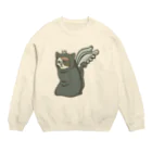 寿てくのの夢の世界のニャモトラのミケ Crew Neck Sweatshirt