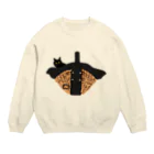 小鳥と映画館のカゴバッグと黒猫 Crew Neck Sweatshirt