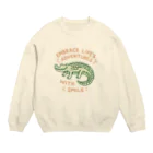 Yaya-rrのゆるキャラなワニ Crew Neck Sweatshirt