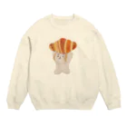 六百田商店°（ろっぴゃくだしょうてん）のクロワッサンをはこぶ犬くん Crew Neck Sweatshirt