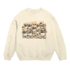 ぽせよこたのきつねのぬいぐるみ コンちゃん Crew Neck Sweatshirt