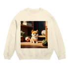 dcgnori／ワンコ画像のおむすび顔のしばちゃん、？な～に？ Crew Neck Sweatshirt