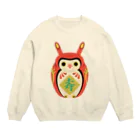 gangの赤みみずく Crew Neck Sweatshirt