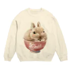 うさぎのうみちゃんねるショップのPets for You作品〜お茶わんうみ（赤ちゃんVer.） Crew Neck Sweatshirt