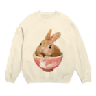 うさぎのうみちゃんねるショップのPets for You作品〜お茶わんうみ（おとなVer.） Crew Neck Sweatshirt