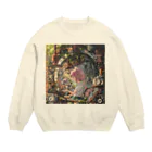 TwinkleBeetleのgirl in the clock Crew Neck Sweatshirt