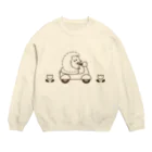 lemonysnow/ハリネズミグッズのハリネズミとバイク Crew Neck Sweatshirt