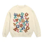 親子設計 CHIiKu MOJi『知育文字』のアルファベットメンメ付 Crew Neck Sweatshirt