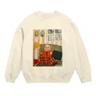 Hasen_WerkstätteのBücherwurm Crew Neck Sweatshirt